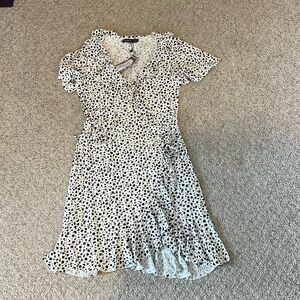 Boohoo Black and White Polka Dot Dress